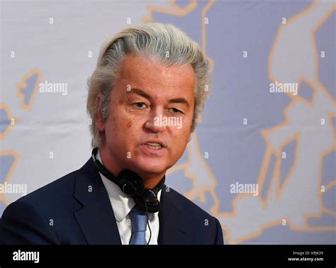 Leader of Party for Freedom (PVV) Geert Wilders speaks during the press ...