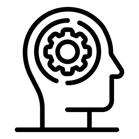 Gear Human Brain Icon Outline Style Vector Art At Vecteezy