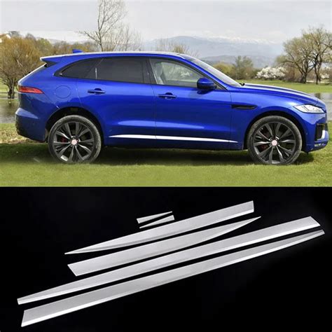 6pcs Set For Jaguar F Pace X761 F Pace Abs Chrome Car Side Door Body Molding Strips Cover Trim