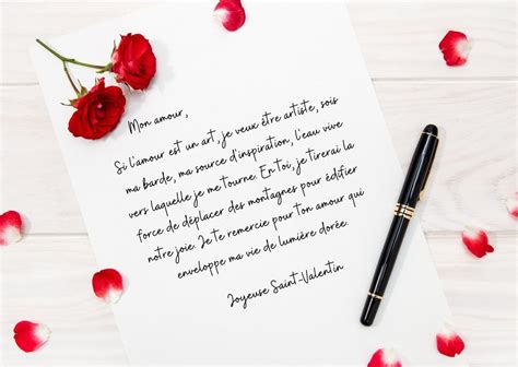 Modèles De Lettres Pour La Saint Valentin Message Damour