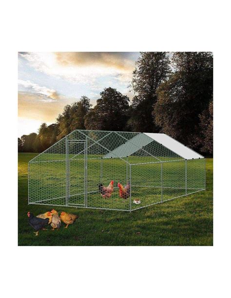 Poulailler Grillagé 18m² Enclos Poule Parc Poule 6x3x2m Tubes 25mm