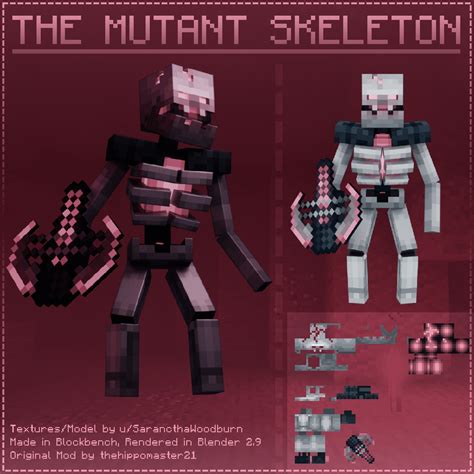 I Remade The Classic Mutant Skeleton In Blockbench With A Shiny New