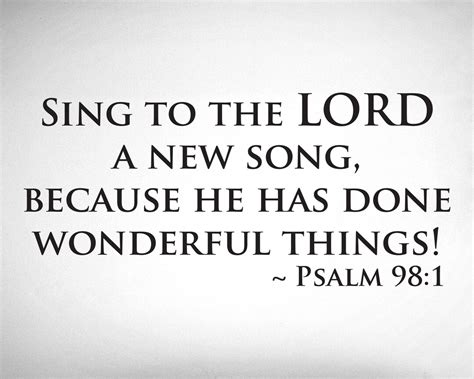 Sing To The Lord A New Song Because He Has Done Wonderful Etsy