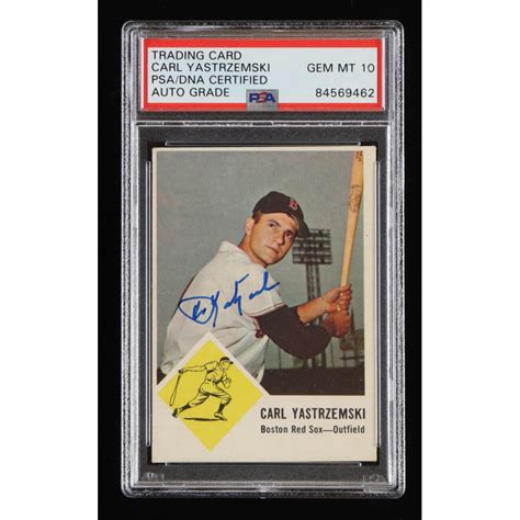 Carl Yastrzemski Signed 1963 Fleer 8 PSA Pristine Auction