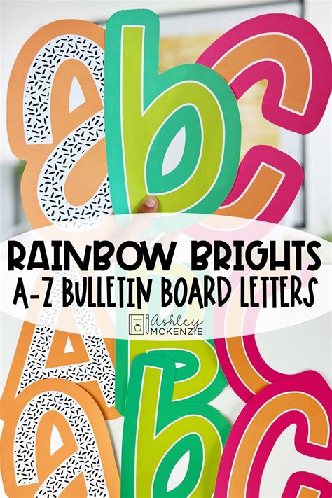 Rainbow Brights Classroom Decor A Z Bulletin Board Letters Punctuation And Numbers Easy And