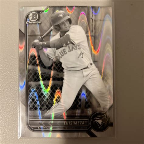 2022 Bowman Draft CHROME BDC 89 Luis Meza Black White RayWave