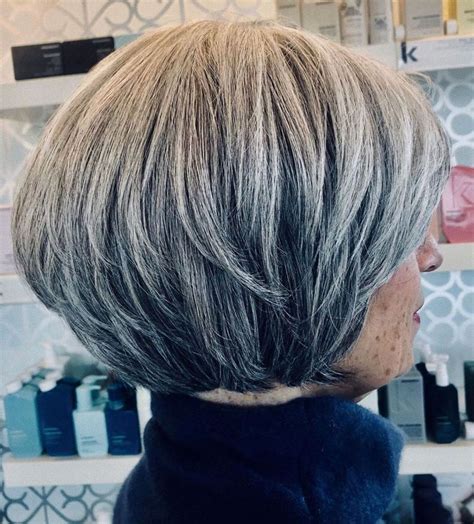 Layered Short Gray Bob Short Grey Hair Gorgeous Gray Hair Short