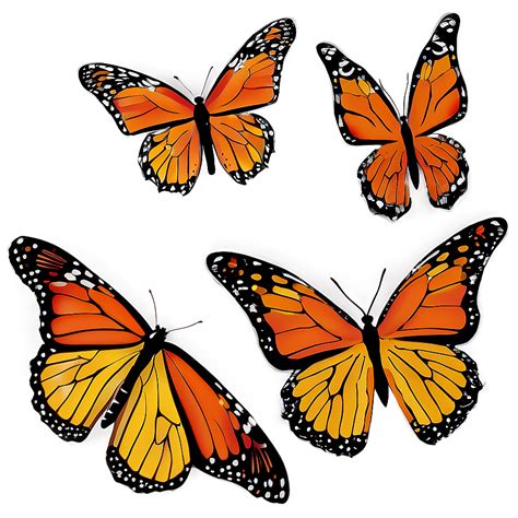 Stylized Monarch Butterflies Png Xop Png Image