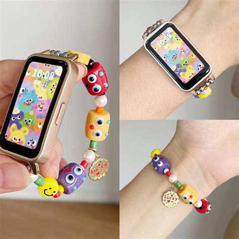 Rainbow Monster Beaded Elastic Watch Band For Redmi Band Smart Watch