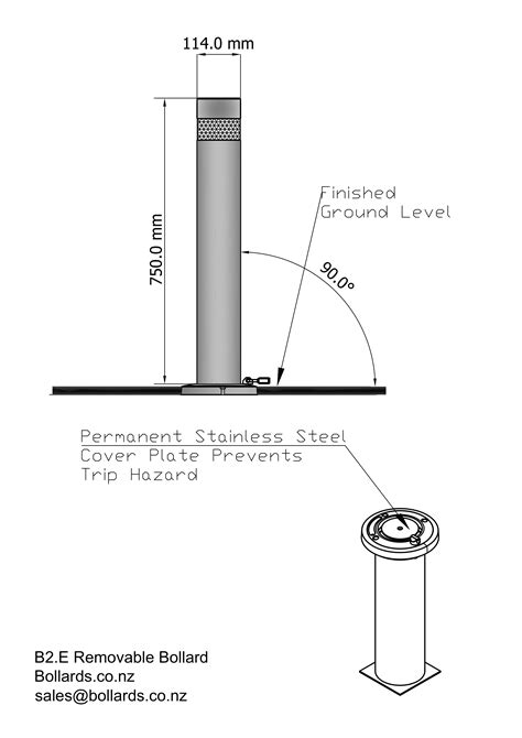 B2e Removable Bollard - Stainless Steel — Bollards NZ