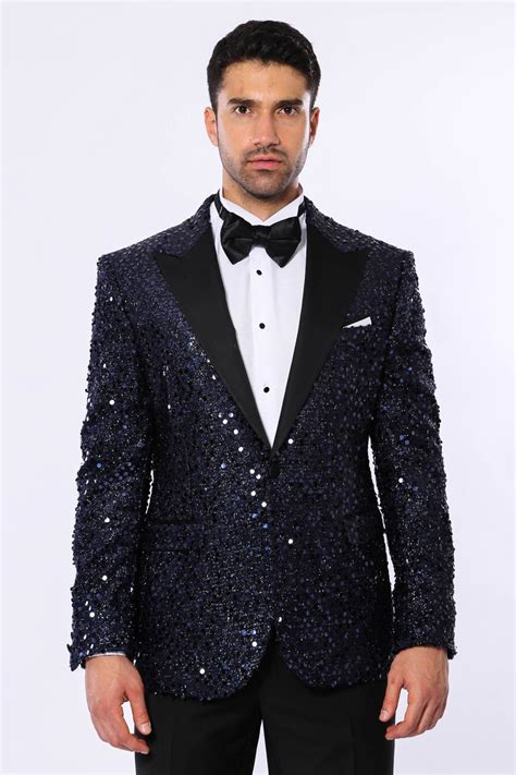 SEQUIN MEN SUIT Black Sequin Tuxedolook Effortlessly Chic in - Etsy