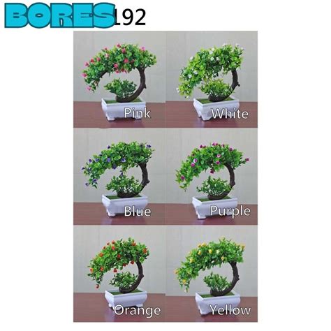 Jual Bores Tanaman Artifisial Bonsai Bunga Plastik Sabit Pot Bunga Hias