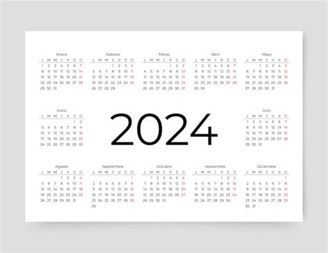 Anno Del Calendario Spagnolo 2024 Modello Tascabile O Da Parete