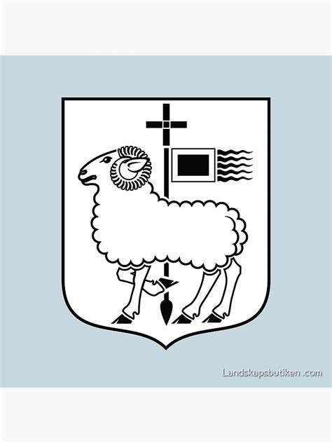 Ram Holding A Cross Staff The Coat Of Arms Of Gotland Sweden Black