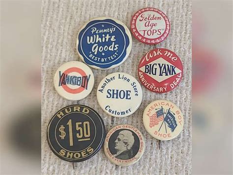 Advertising Pinback Buttons - Shoes, Clothes & Soft Drink - Circa 1905 ...