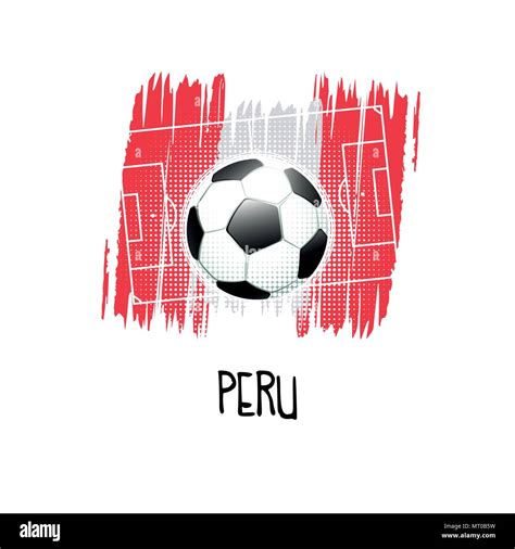 Parte escrita la palabra 'Perú' con un balón de fútbol, campo de fútbol ...