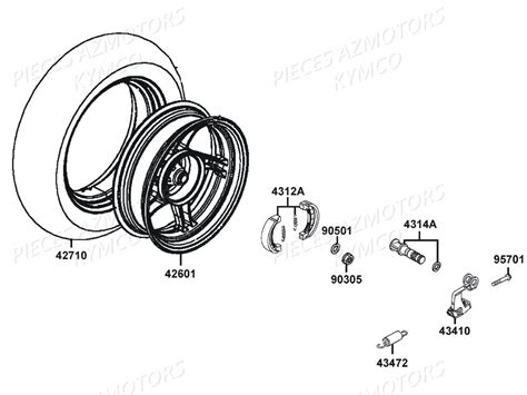 ROUE ARRIERE pièces KYMCO neuves Pieces AGILITY 50 NAKED RENOUVO 2T