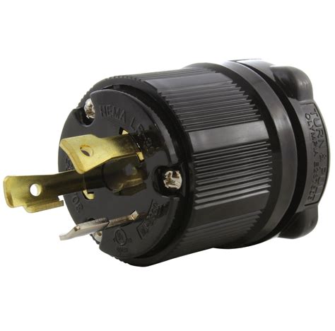 ac works aslp nema  p    prong locking male plug wit