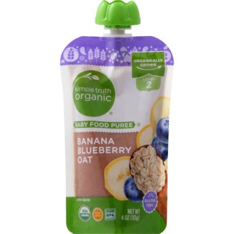 Simple Truth Organic Banana Blueberry Oat Stage Baby Food Puree