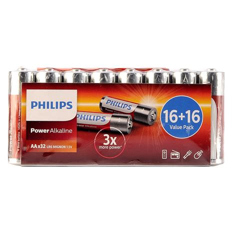 Philips LR6P32FV10 Power Alkaline Mignon AA Batterien 1 5 V 32er Pack