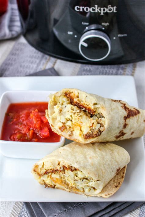 Slow Cooker Breakfast Burritos - Couch Potato Camping