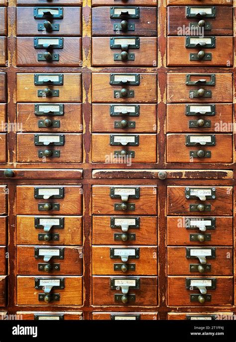 Card Catalog At A Library Stock Photo Alamy