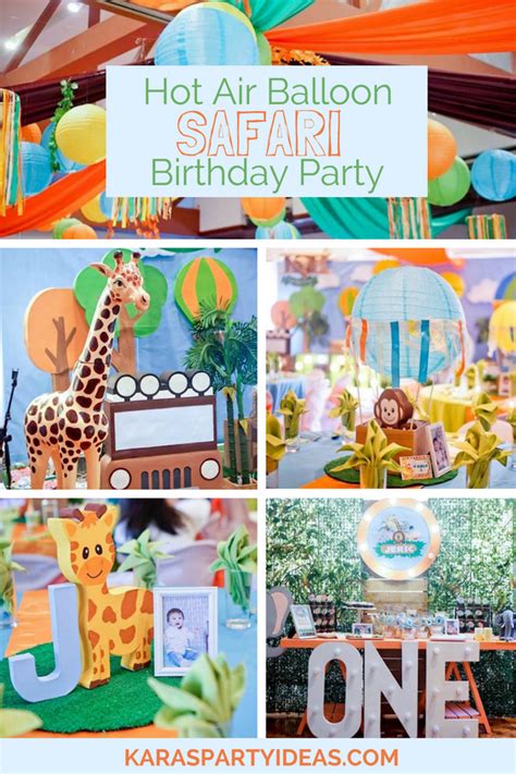 Kara S Party Ideas Hot Air Balloon Safari Birthday Party Kara S Party Ideas
