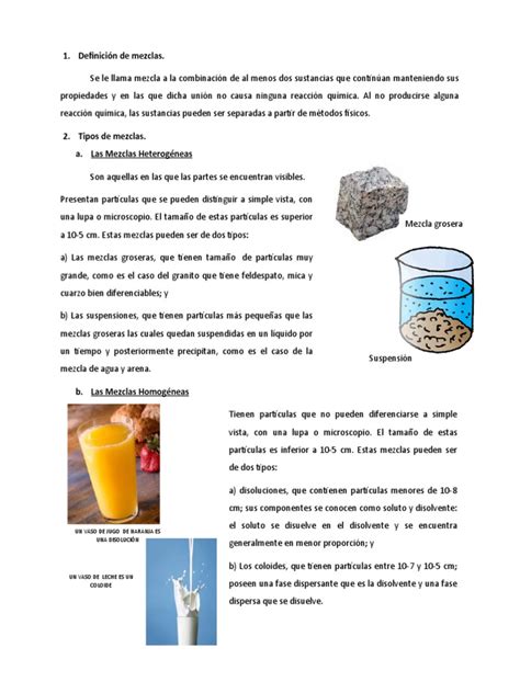 Informe De Quimica Las Mezclas Pdf Mezcla Fase Materia