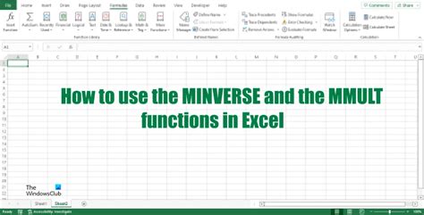 How To Use The MINVERSE And MMULT Functions In Excel