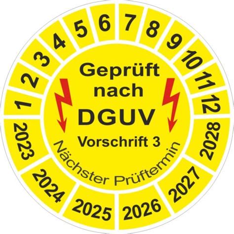 40Stück DGUV V3 UVV Plaketten Nächster Prüftermin Wartung Prüfung BGV