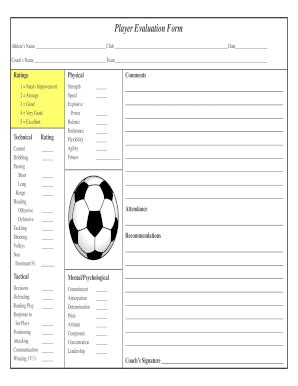 Soccer Evaluation Forms Ten Things You Should Know Before