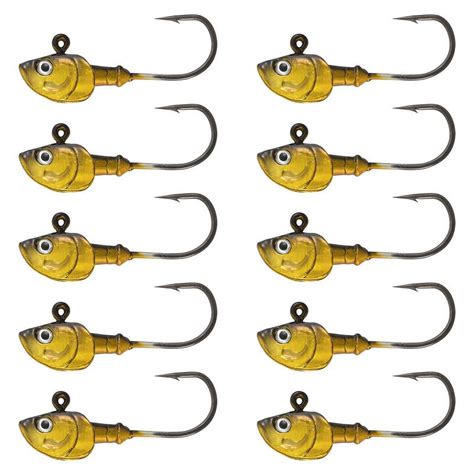 Dr Fish 10pcs Swimbait Jig Heads Flat Jigs 3D Eyes High Carbon Steel