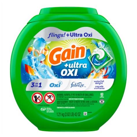 Gain Flings Ultra Oxi Waterfall Delight Liquid Laundry Detergent Pacs