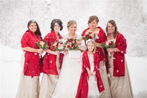 Champagne and Red Bridal Party