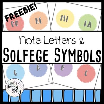 Note Letters & Solfege Syllables by Life's a Happy Song | TpT