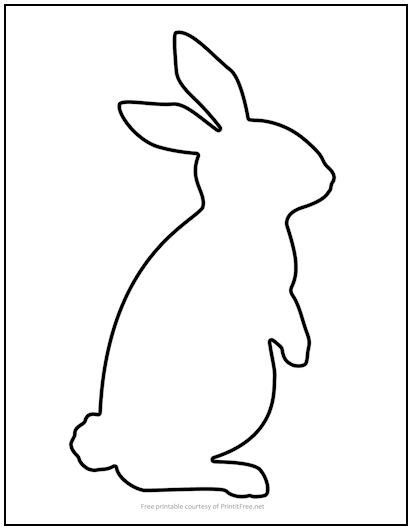 rabbit standing cutout shape large print