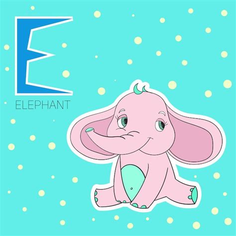 Alfabeto Letra E Elefante Ni Os Vector Premium