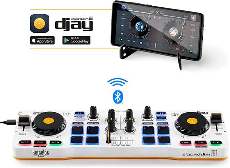 Hercules DJControl Mix Bluetooth Wireless DJ Controller for Smartphone ...