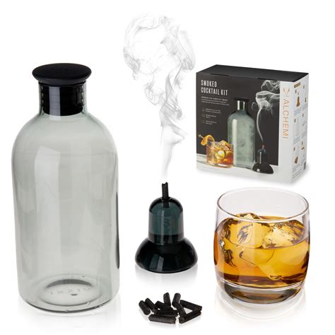 Viski Alchemi Smoked Cocktail Set Glass Carafe With Smoker Pellets