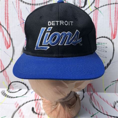 Vintage 90s Detroit Lions Sports Specialties Script Snapback Hat