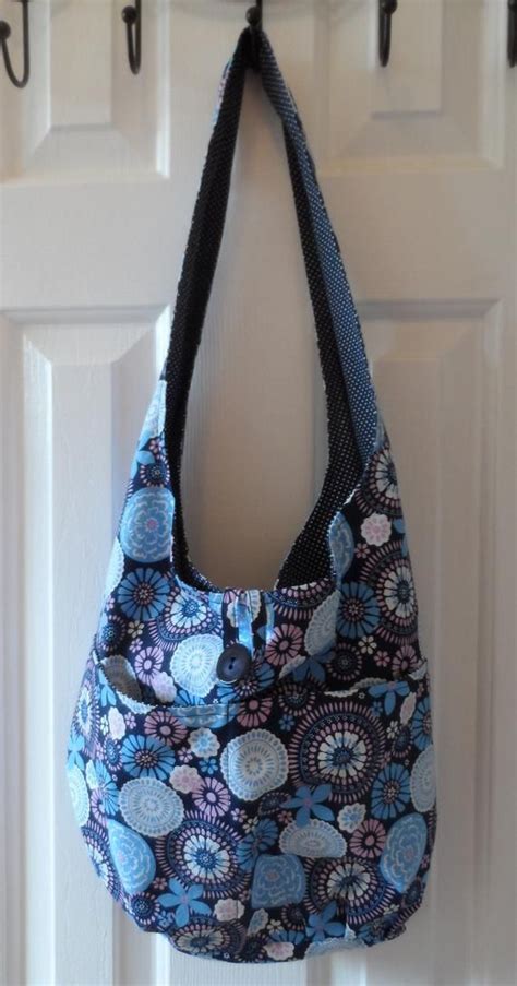 Reversible Fabric Baghobo Style Shoulder Bagwomens Tote Etsy