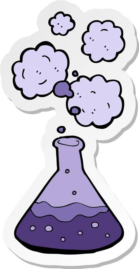 Sticker Of A Cartoon Science Chemicals Vector Art At Vecteezy