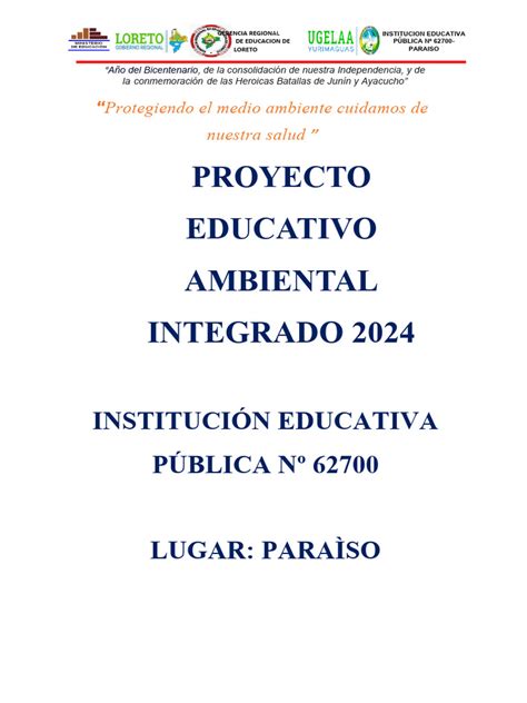 Proyecto Educativo Ambiental Integrado 62700 Pdf Sustentabilidad