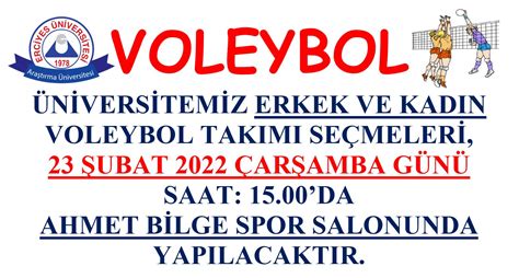 Üniversitemiz Voleybol Erkek Ve Bayan Takım Seçmeleri