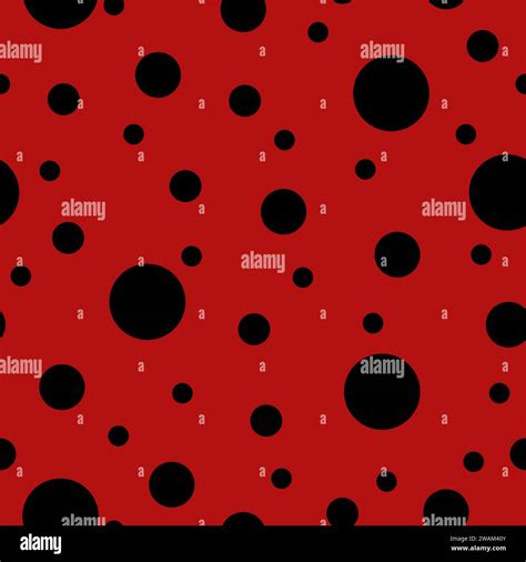 Ladybug Seamless Pattern With Red Background And Black Spots Vector