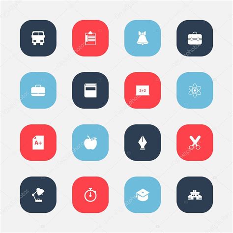 Conjunto de 16 iconos educativos editables Incluye símbolos como