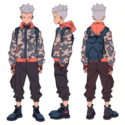 Premium Ai Image Trendy Anime Boy Character Turnaround Concept Art