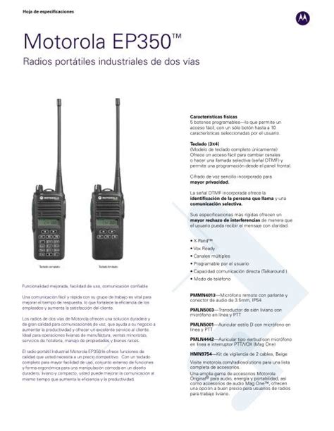 Motorola Ep Radios Port Tiles Industriales De Dos V As