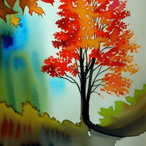 Autumn Tree Watercolor Graphic · Creative Fabrica