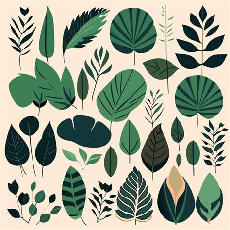 Premium Vector Rainforest Leaf Vector Art Digital Design Illustration Set